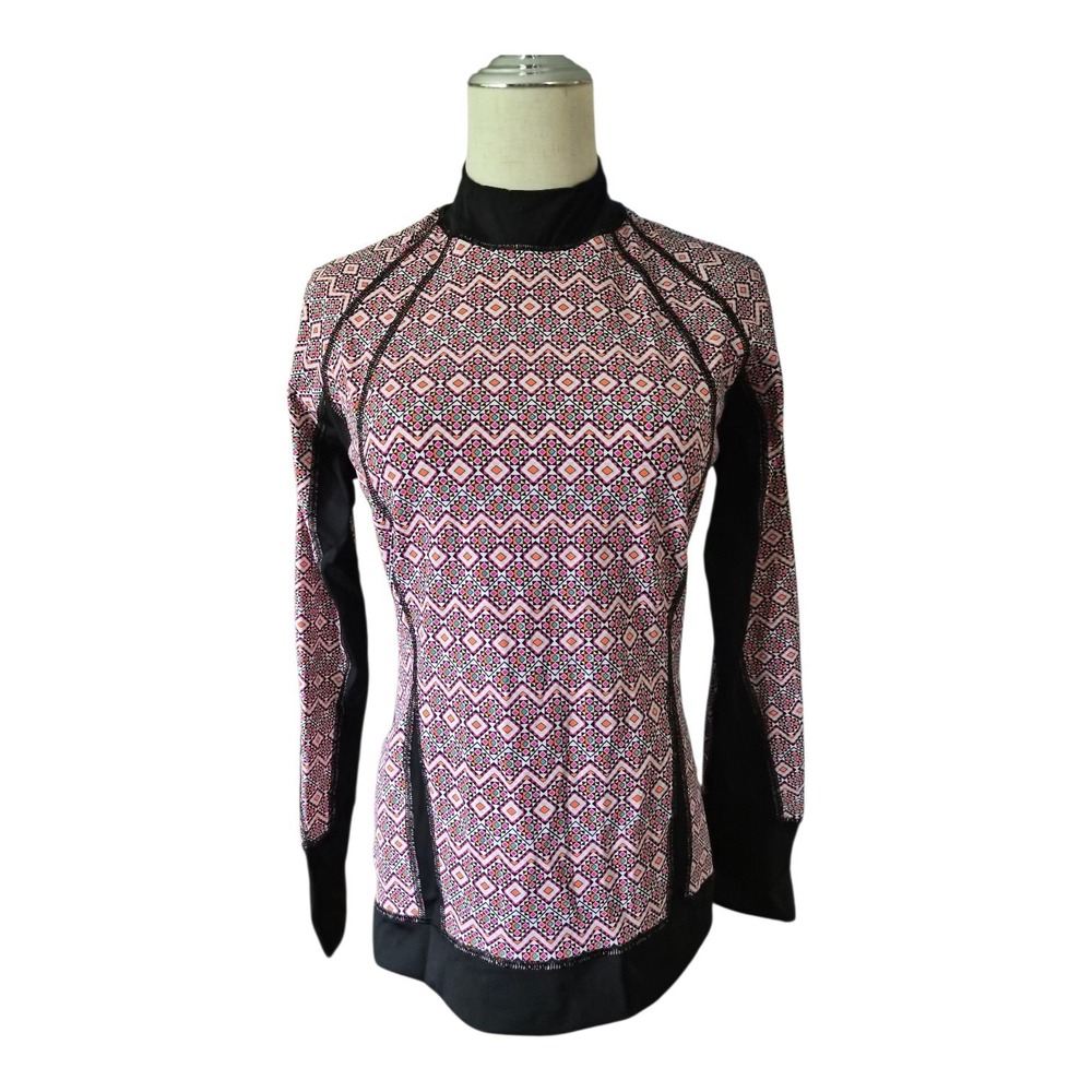 VSX Sport Victoria's Secret Geo Print‎ Rash Guard XS UPF 50+ Surf Swim